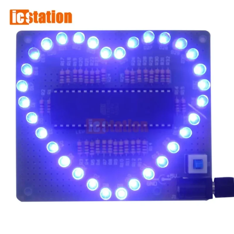 Heart-Shaped RGB LED DIY Kit - Image 2