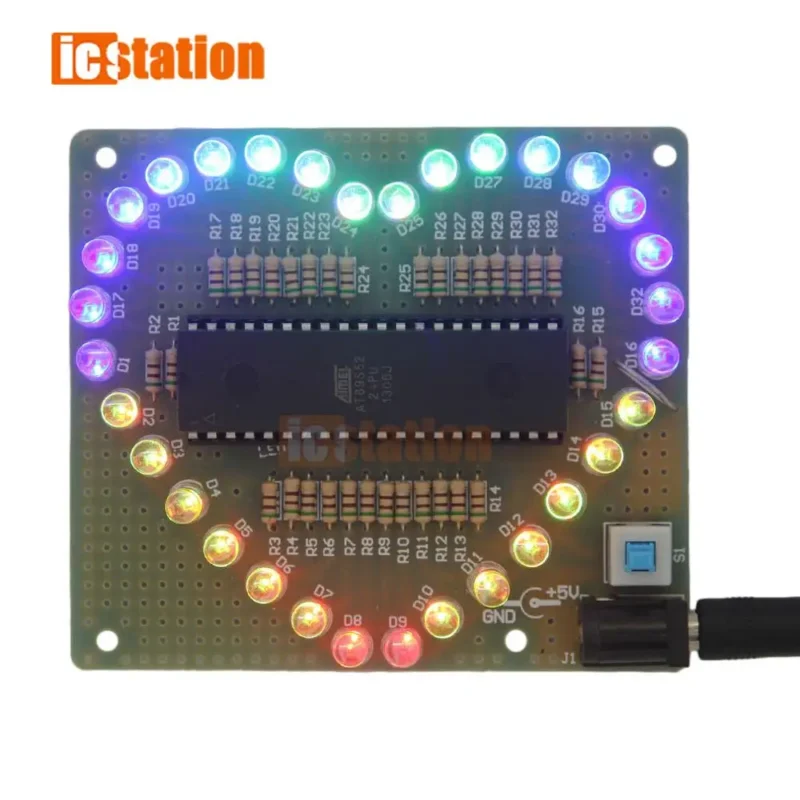 Heart-Shaped RGB LED DIY Kit - Image 6