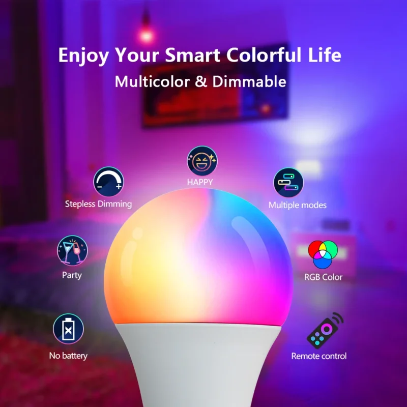 E27 RGB LED Bulb - Image 2