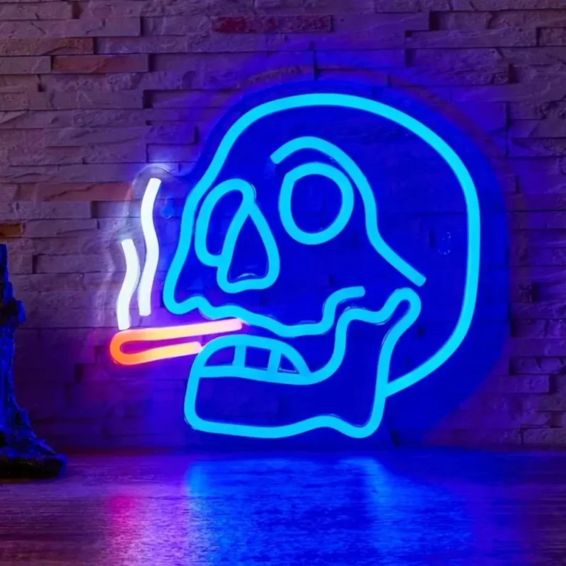 Cigar Skull Neon Light